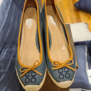 Coach Size 10 adorable denim wedge